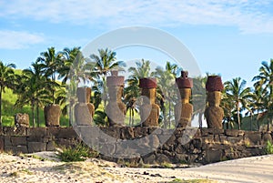 Moai in Easter Island, Chile photo