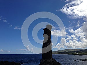 Moai in Hanga Roa photo