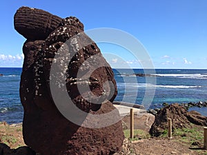 Moai in Hanga Roa photo