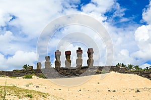 Moai Ruins in Easter Island, Chile