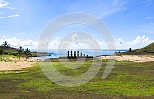 Moai Ruins in Easter Island, Chile