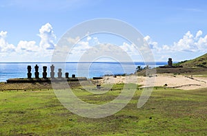 Moai Ruins in Easter Island, Chile