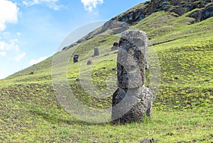 Moai Ruins in Easter Island, Chile