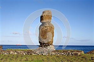 Moai statue Easter Island, Chile photo