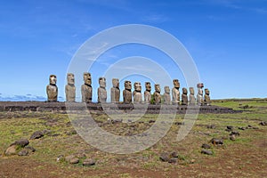 Moai Statues of Ahu Tongariki - Easter Island, Chile