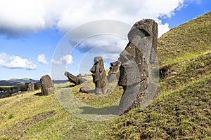 Moai Statues in Easter Island, Chile