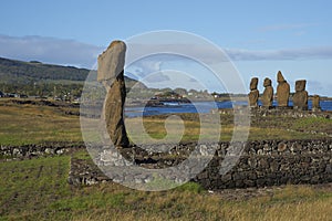 Moai statues, Easter Island, Chile