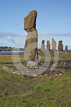 Moai statues, Easter Island, Chile