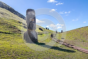 Moai Statues of Rano Raraku Volcano Quarry - Easter Island, Chile