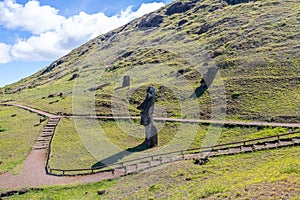 Moai Statues of Rano Raraku Volcano Quarry - Easter Island, Chile