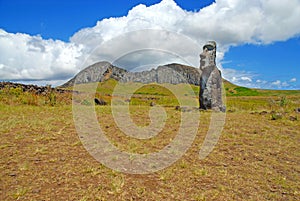 Moai Stone Statue at Rapa Nui - Easter Island photo