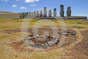 Moai Stone Statues at Rapa Nui photo