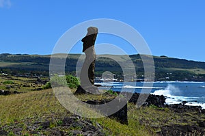 Moais at Ahu Tahai ceremonial complex near Hanga Roa, Rapa Nui Easter Island