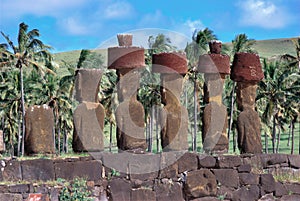 Moais at Anakena beach, Rapa Nui, Easter Island