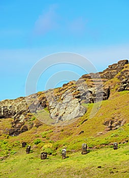 Moais on Easter Island, Chile