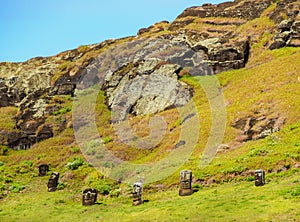 Moais on Easter Island, Chile