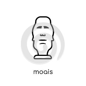 Moais icon. Trendy modern flat linear vector Moais icon on white