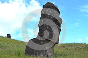 Moais in Rano Raraku volcano, Rapa Nui Easter Island