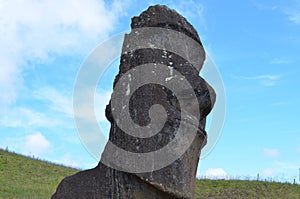 Moais in Rano Raraku volcano, Rapa Nui Easter Island