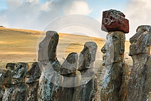 Moais statues on Ahu Tongariki - the largest ahu on Easter Island