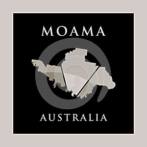 Moama City Map Geometric Illustration Creative Logo