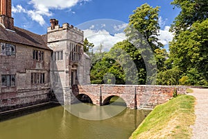 The Moat and Bridge, Baddesley Clinton Manor House, Warwickshire. photo