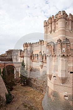 Moat of Castillo de Coca, ancient castle in Coca, Spain