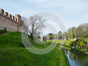 The moat and the city wall of Cittadella photo