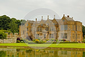 Moat and manor house in the Medieval castle