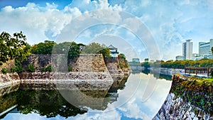 Moat of Osaka Castle in Osaka