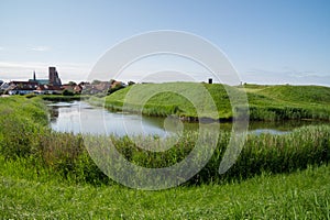 The moat and ramparts of Riberhus, Ribe, Denmark