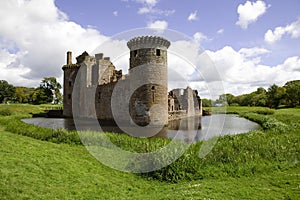 Moated Caerlaverock Castle,