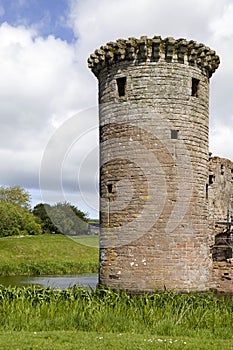 Moated Caerlaverock Castle, Scotland,