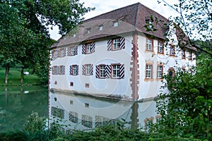 Moated castle with moat