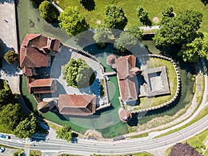 The moated Hallwyl Castle, Seengen, Switzerlnd