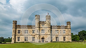 A moated medieval castle in England