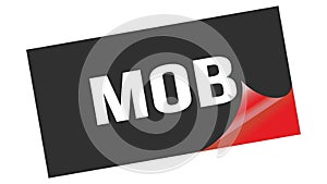 MOB text on black red sticker stamp