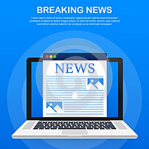 News background, breaking news, vector infographic with news theme. Vector illustration.