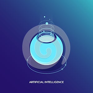 AI, artificial intelligence or server room concept