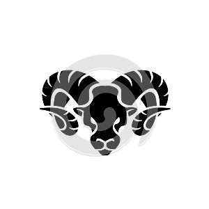 Goat sheep rams head big horn hornet logo icon designs vector simple illustrationa