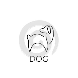 Dog hound line logo icon designs vector illustration photo