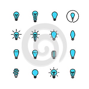 Set collection blue Light bulb logo icon design vector illustration