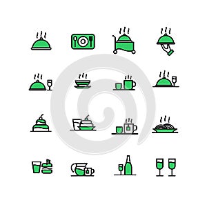 Food icon set collection food dish restaurant icon design vector illustration