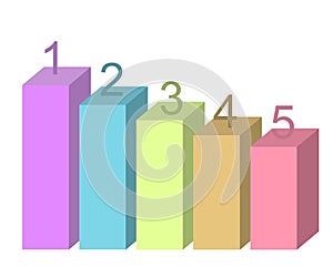 Diagram Business and Education By Step 5 Stepsdesign vector illustration