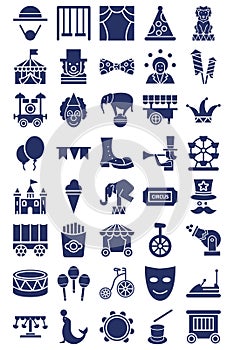 Circus Vector Icons Set every single icon be easily modified or edited