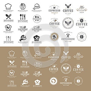 Business coffe resto menu symbol logo design vector photo