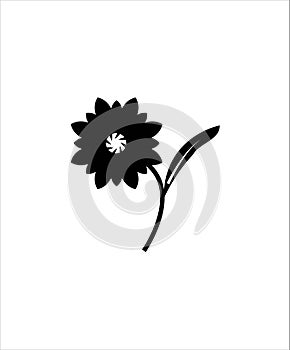 Flower flat icon,rose flower design icon,flower with leaf design icon.