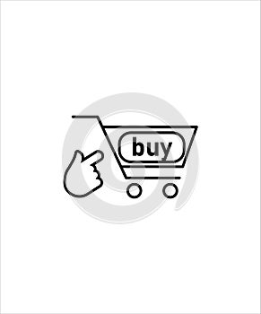 Shopping line icon,shopping with click line icon.