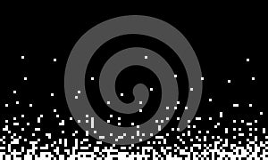 Pixels scattered, dissolve.