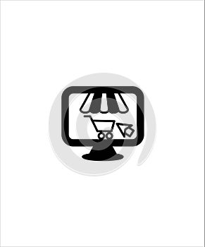 Online shopping flat icon,vector best flat design icon.